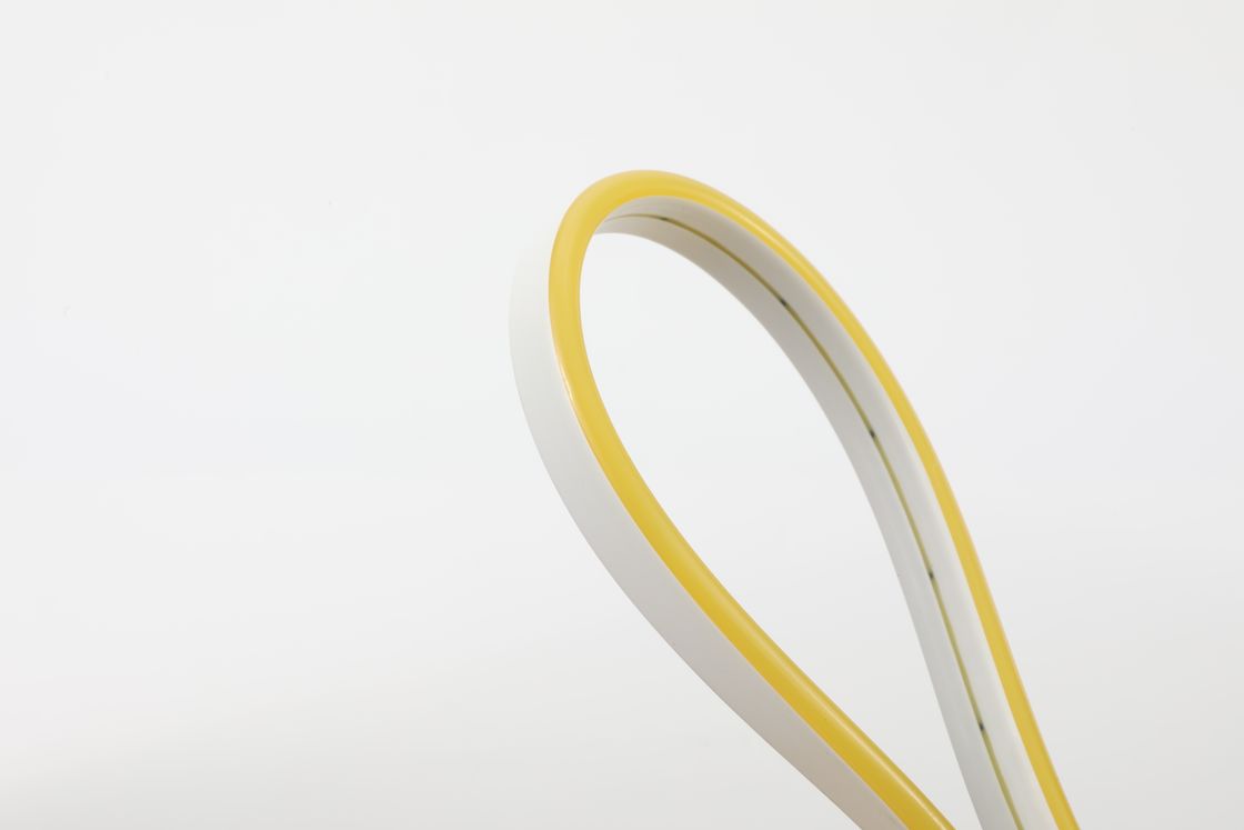 Yellow 6 X 12mm IP65 LED Neon Rope Light DC 12V Neon Flex LED Strip For Sign Decorate