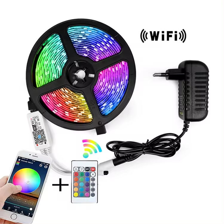 5Meter 150LEDs TV arka ışık LED şeridi DC5V Uzaktan kumanda 24 tuş SMD5050 RGB Şerit Tira USB bağlantısı Şerit Esnek LED