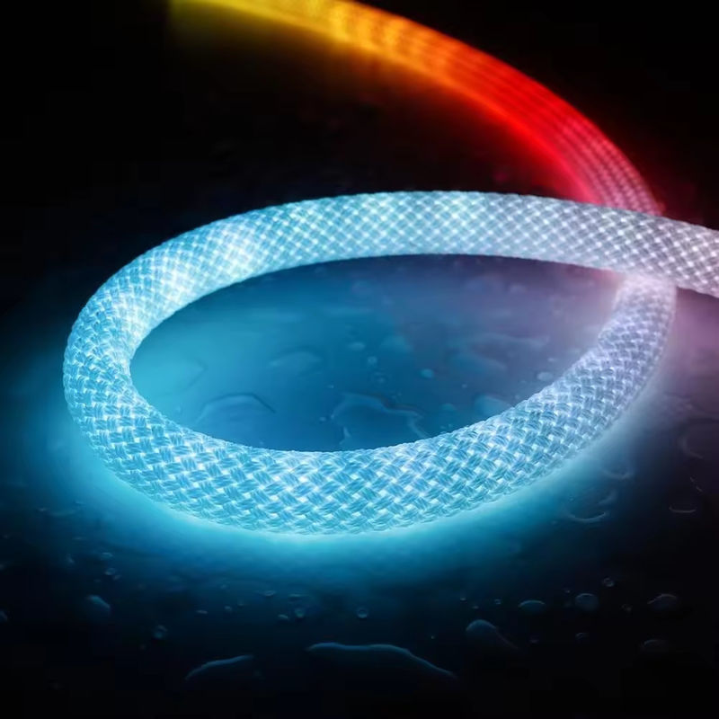 WS2811 DC 5V Smart RGBIC LED Fabric Strips Flexible Silicone LED Strip Round Neon IP67