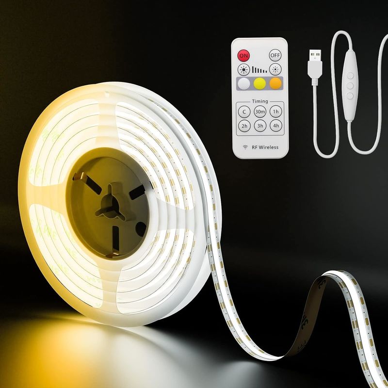 COB LED Çizgi Işığı CCT Düzenlenebilir 560LED'ler CRI90 2m Düzenlenebilir 2700K-6500K 24V LED Teyp Işıklar Kabine Yatak Odası İçin