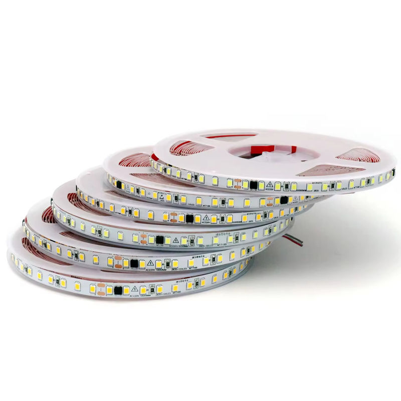 IP20 2835 220v LED Işık Çubuğu Yüksek Voltaj 8MM 120led/M 240led/M Yüksek Parlaklık 2835 Avrupa'da Kendine Yapışkan