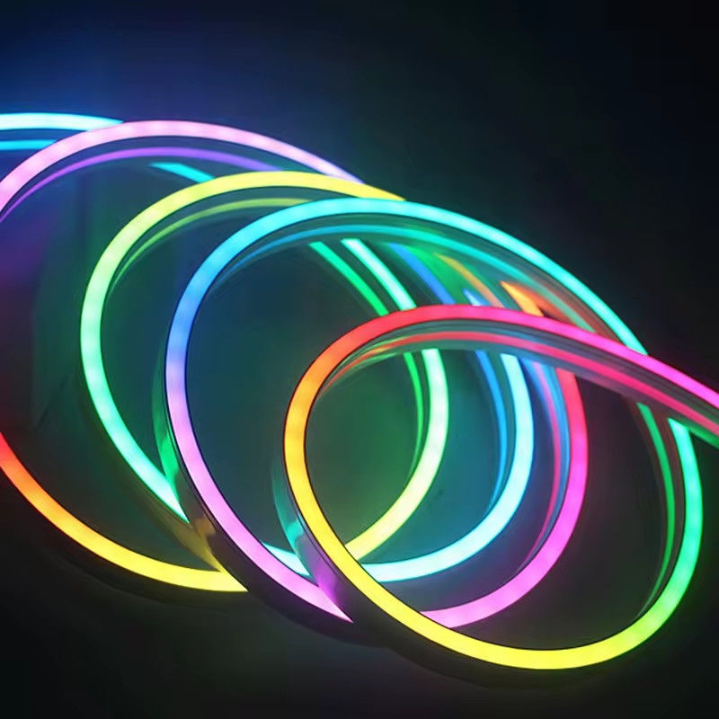 DIY Tasarım RGBIC 24V Silikon Tüp Neon LED Çizgi Işık Neon İpi Oyun Odası için Avrupa