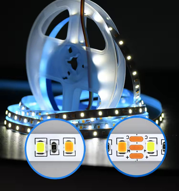 Fabrika satışı İki renkli CCT LED şerit ışığı 24v Renk sıcaklığı Ayarlanabilir 120led 12v ışık 2835 led şerit dekorasyon