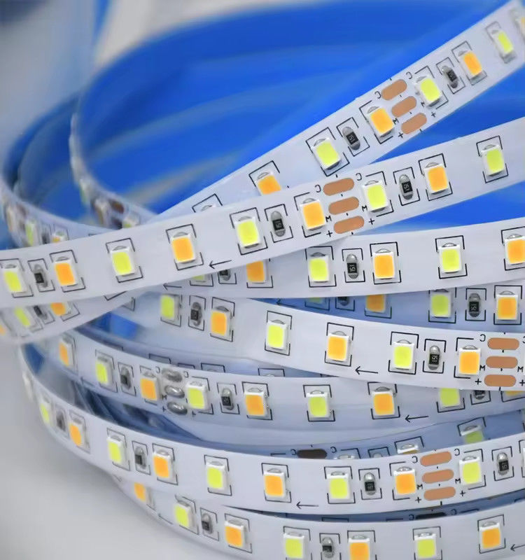 Fabrika satışı İki renkli CCT LED şerit ışığı 24v Renk sıcaklığı Ayarlanabilir 120led 12v ışık 2835 led şerit dekorasyon