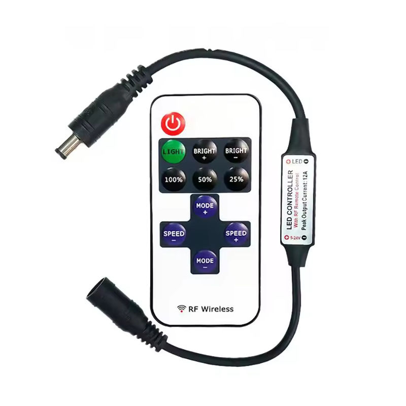 En çok satan Mini LED kontrolörü 11 tuş 5V 12V 24V Tek renk kontrolörü RF kablosuz dokunmatik parlaklık LED dimmer