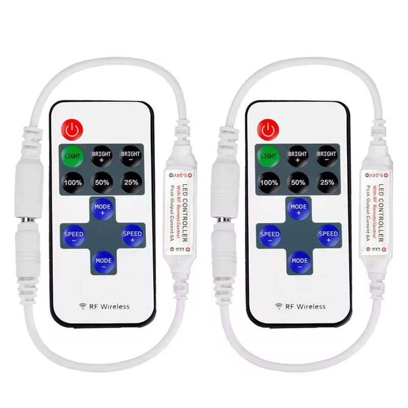 En çok satan Mini LED kontrolörü 11 tuş 5V 12V 24V Tek renk kontrolörü RF kablosuz dokunmatik parlaklık LED dimmer