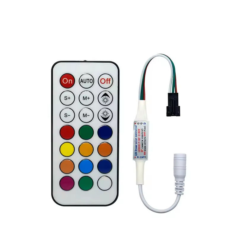 Yüksek kaliteli 21 anahtar 2084 piksel RF tam renkli denetleyici WS2811 DC5~24V denetleyici 2812 IC rüya renkli LED denetleyici