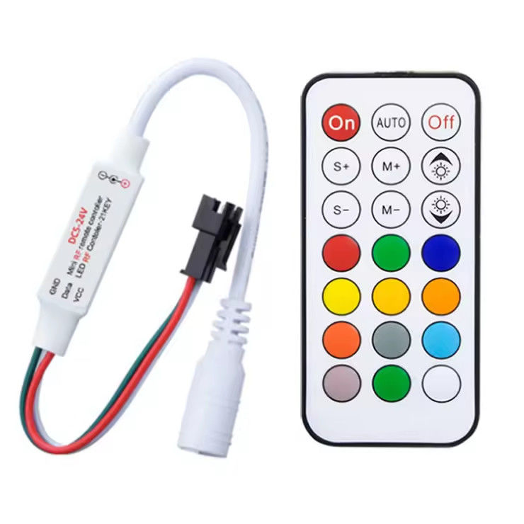 Yüksek kaliteli 21 anahtar 2084 piksel RF tam renkli denetleyici WS2811 DC5~24V denetleyici 2812 IC rüya renkli LED denetleyici