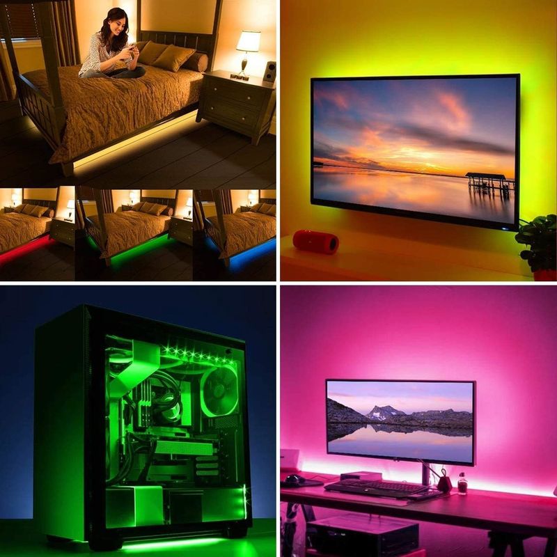 5M uzaktan kumanda RGB SMD5050 LED Çizgi Işık Renk Değiştiricisi DC12V