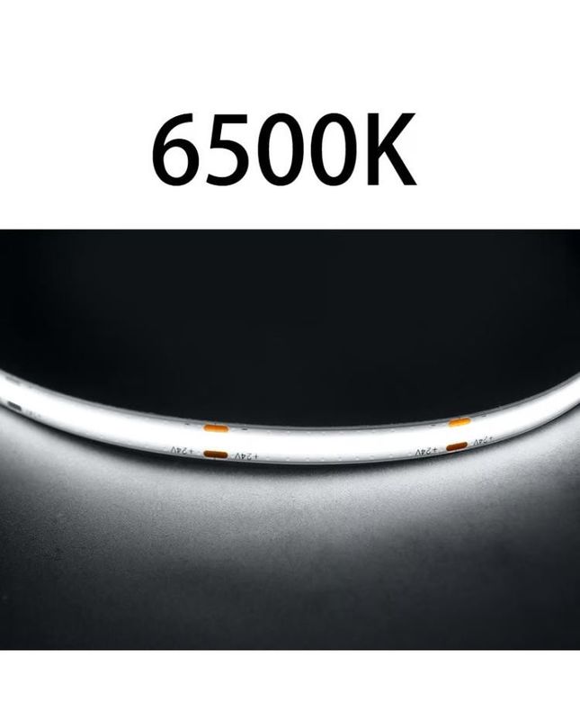 Yüksek CRI DC24V COB480 lambaları 5m/roll RA90 kabuklu şerit iç mekan dış dekorasyon için su geçirmez profilli COB şerit