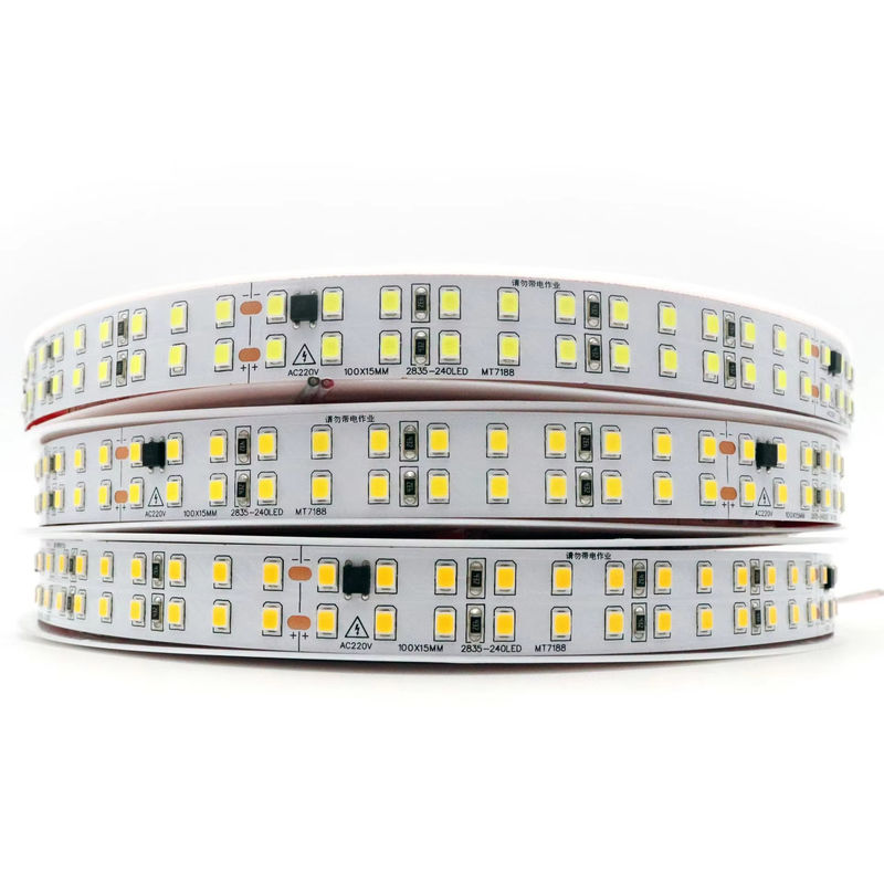 120LED / m Kapalı için esnek LED şeridi Sürücüye gerek yok CRI80 2835 SMD 8mm PCB Uzunluğu 5M/10M