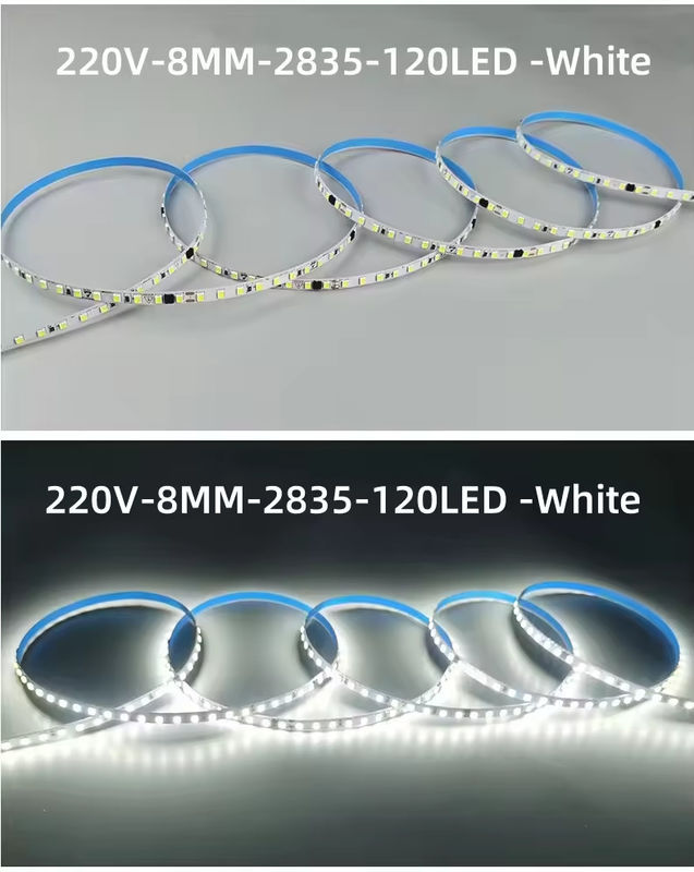 İçerideki Yüksek Voltajlı Yumuşak LED Şerit Işıkları Su geçirmez 230v 220v Sıcak Beyaz 3000k 4200k 6500k LED Şerit Işıkları