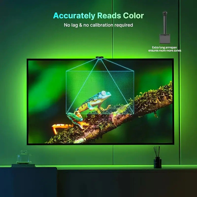 55-75 Inç TV ve PC için Sensörlü WiFi LED TV Arkaplanı Alexa ve Google Asistan ile Uyumlu RGBIC Uygulama Kontrolü