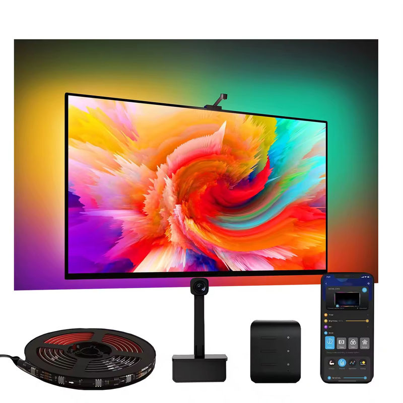 65-75 inç Alexa Google Home Ambient Akıllı Uygulama Kamera RGBIC ile Wifi Immersion TV Arkaplanları