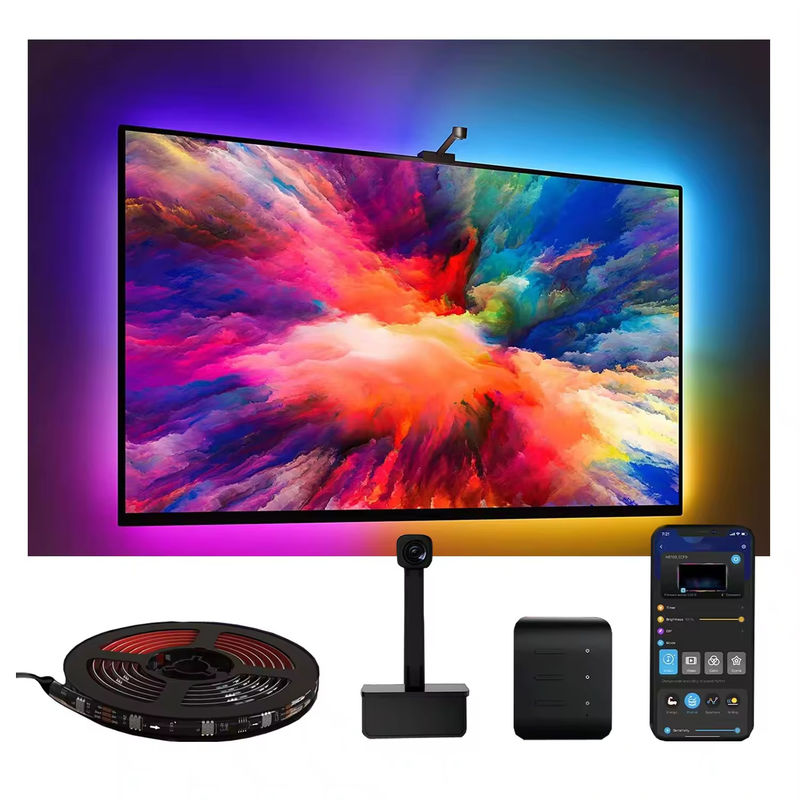 65-75 inç Alexa Google Home Ambient Akıllı Uygulama Kamera RGBIC ile Wifi Immersion TV Arkaplanları