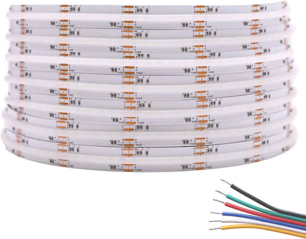 Ultra Parlak 840 LED / m 24V DC COB LED Şerit Işığı Ev ve Ticari Aydınlatma için 12mm Geniş PCB