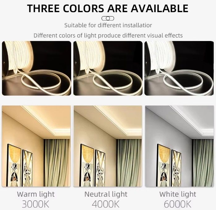 288LED yüksek voltajlı 110V 220V esnek COB LED şerit ışığı 2700K 3000K 4000K 6000K