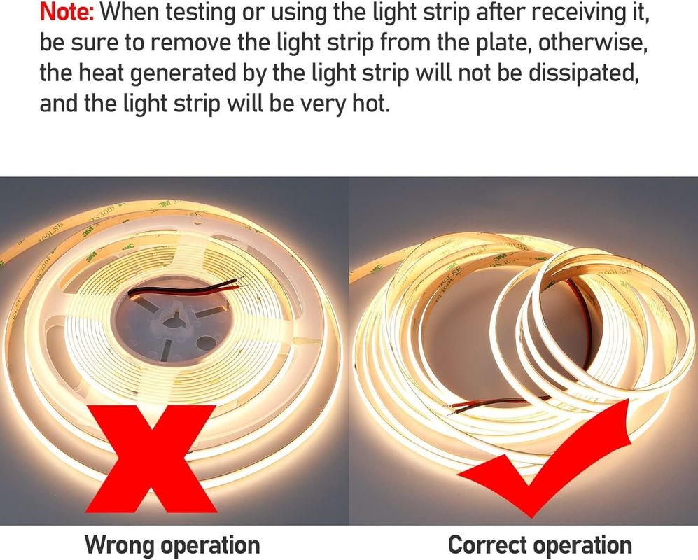 İç ve dış mekan dekorasyonu COB LED şerit ışığı Yüksek CRI 280 320/480 uzaktan kumanda