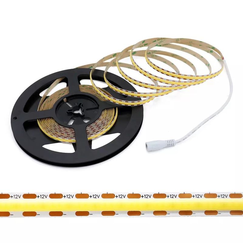 320Leds Esnek LED Şerit Beyaz/Sıcak Beyaz DC24V 8mm Genişliği Entegre COB LED Işık
