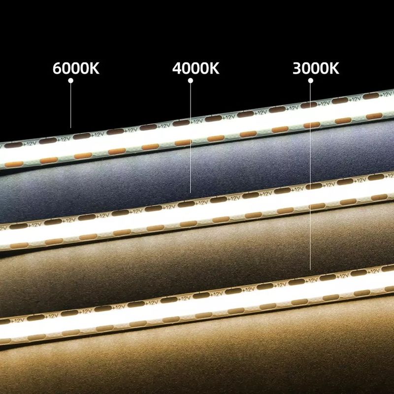 320Leds Esnek LED Şerit Beyaz/Sıcak Beyaz DC24V 8mm Genişliği Entegre COB LED Işık