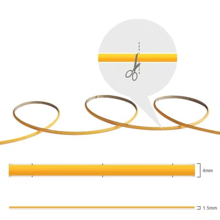 12v / 24V 8mm 90Ra 320d fob Altın Profili COB Dekorasyon için LED şeridi