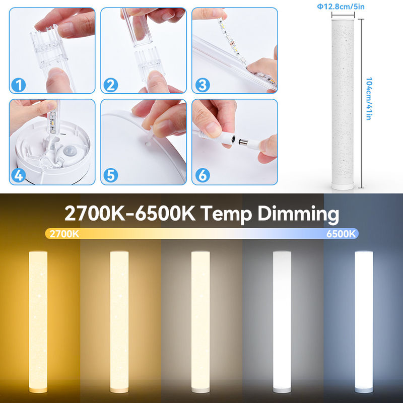 Yatak Odası Dekoratif Çevre Işığı için RGB Renkli Uzaktan Denetimli LED Zemin Lamba 1.5m