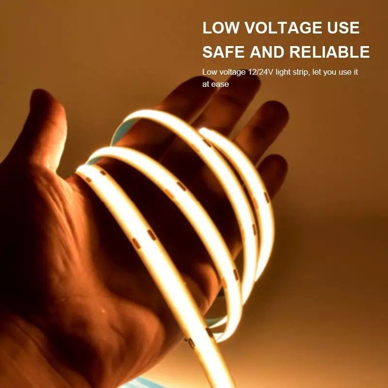 12V 24V Su geçirmez IP65 IP67 IP68 CRI90 Sessizleştirilebilir 5M Esnek COB LED Çizgi