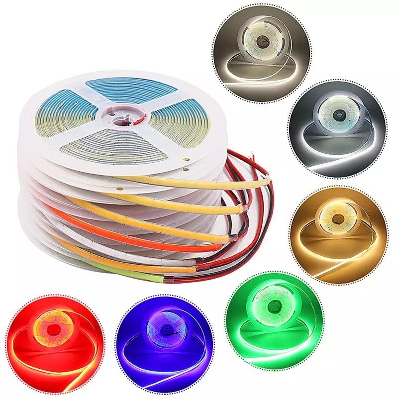 8mm Led Cob Şerit 24v Işık Şeridi Usb Tv Arka Işık Flex 12v Ultra İnce Küçük Cob Led Şerit Işık