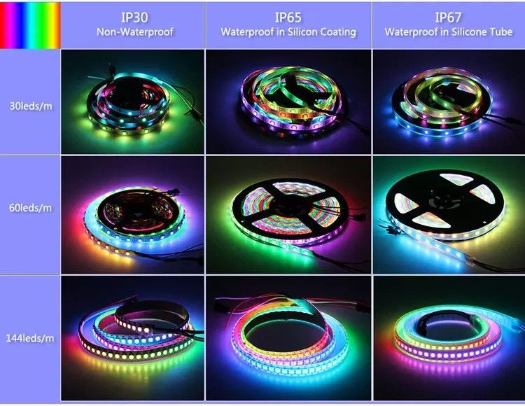 Hongtop 5m/roll 3- SK6812 RGB RGBW RGBWW RGBNW RGBCW Mobilya için LED Çizgi Işık