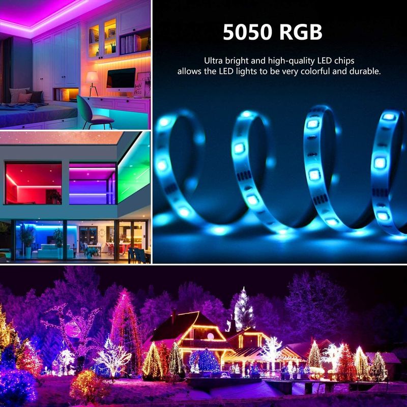 Dekorasyon için akıllı LED şeridi 12V 5V USB Kontrol Müzik Senkronizasyonu ve RGB Renk Sıcaklığı