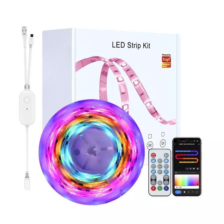Ev Barı LED Işık Şeritleri Bahçe Tasarımı Destek Dimmer 12V 32ft Akıllı 5050 RGB 1670