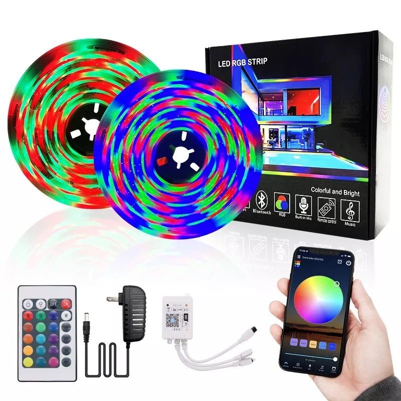 Ev Barı LED Işık Şeritleri Bahçe Tasarımı Destek Dimmer 12V 32ft Akıllı 5050 RGB 1670