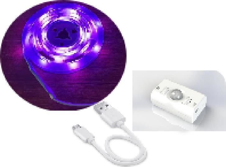 SMD2835 LED Çizgi Işık Hareket Algılayıcı 1m Uzunluk USB Şarj edilebilir Gün ve Gece Modu