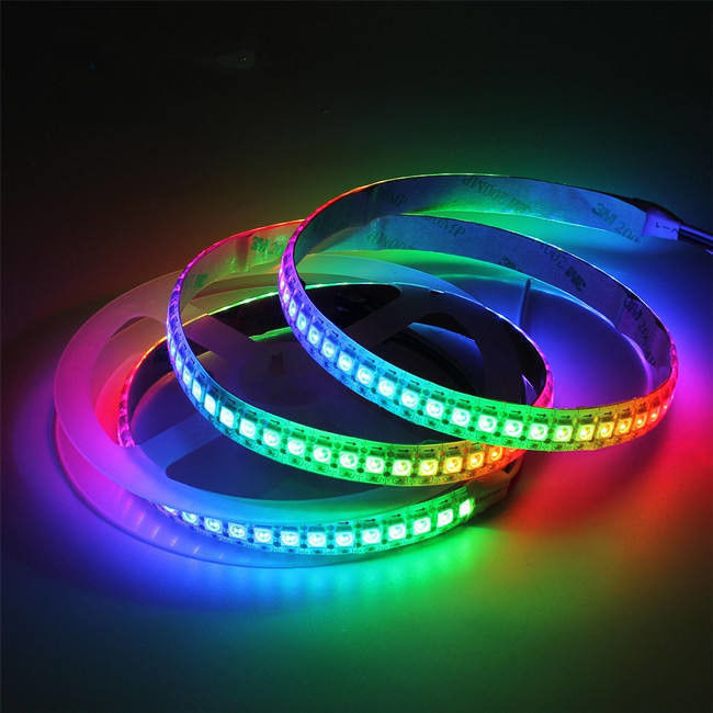 Su geçirmez 12V ws2812 ws2811 Led Şerit 60LEDs Magic Color RGB Dekorasyon için CRI Ra 80