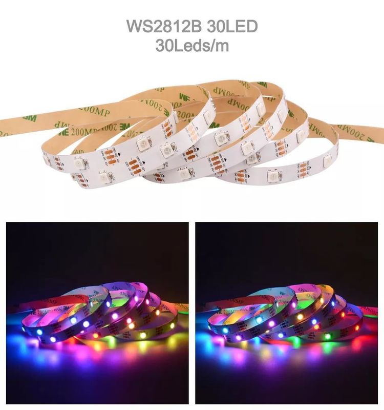 Su geçirmez 12V ws2812 ws2811 Led Şerit 60LEDs Magic Color RGB Dekorasyon için CRI Ra 80