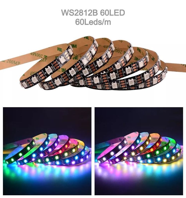 Su geçirmez 12V ws2812 ws2811 Led Şerit 60LEDs Magic Color RGB Dekorasyon için CRI Ra 80