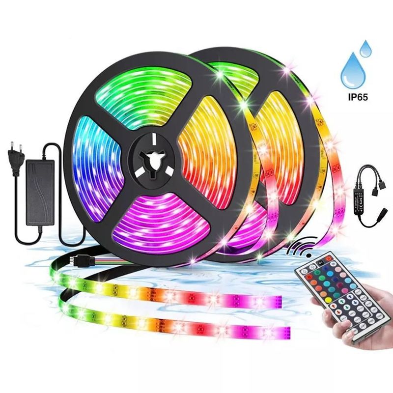 Uzun Sürekli Işıklama Su geçirmez IP65 30d/m 5050 RGB LED Işık Şeritleri uzaktan kumanda ile