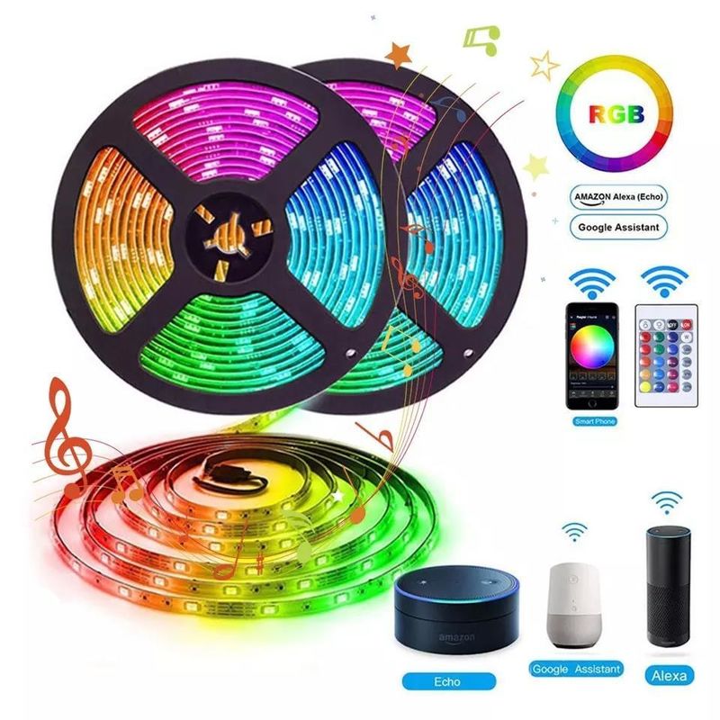 Uzun Sürekli Işıklama Su geçirmez IP65 30d/m 5050 RGB LED Işık Şeritleri uzaktan kumanda ile