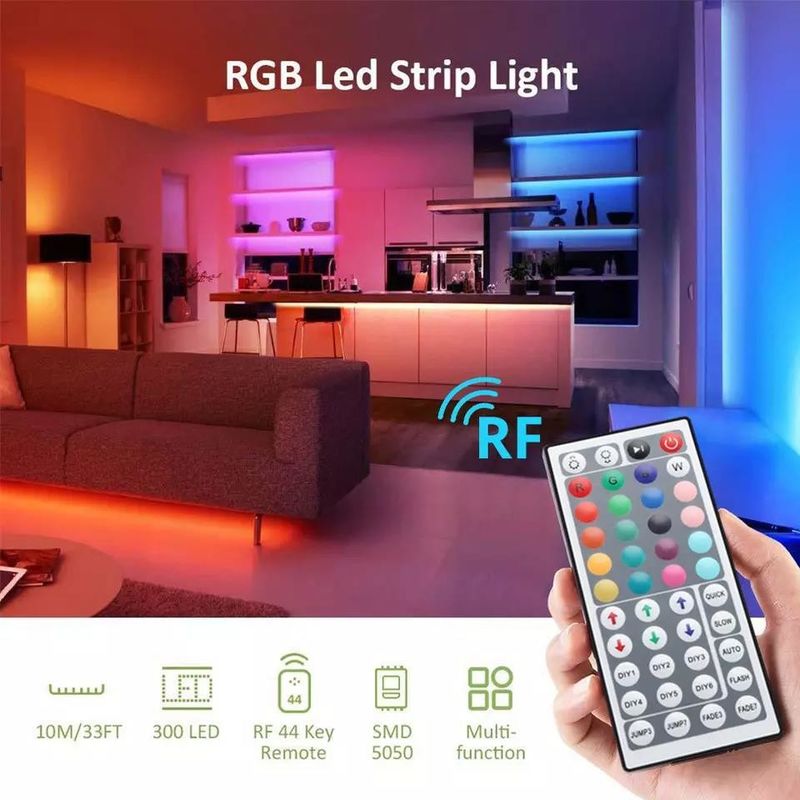 Uzun Sürekli Işıklama Su geçirmez IP65 30d/m 5050 RGB LED Işık Şeritleri uzaktan kumanda ile