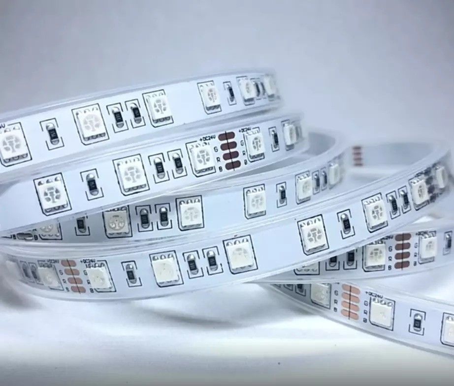 12w 12v 24v 10mm 60 LED Rgb 5050 Smd Esnek LED Şerit Işık ve Çok Renkli