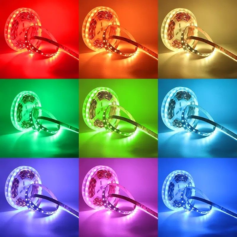12w 12v 24v 10mm 60 LED Rgb 5050 Smd Esnek LED Şerit Işık ve Çok Renkli