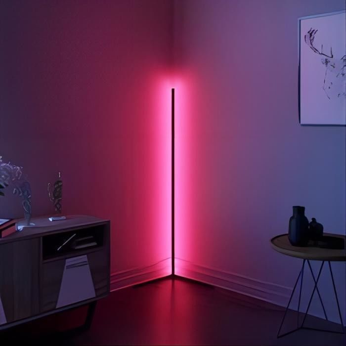 Ev Otel Işıklandırma RGB Renk Değişimi ve Metal Cam Gölgesi ile Dekoratif Yer Lampası