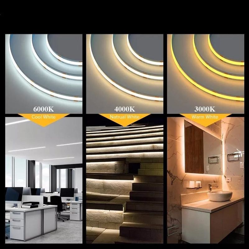 280 led / metre 12v 24v 220v Rgbw Cob Light Strip Cob Led Strip Uzunluğu 50metre/rol