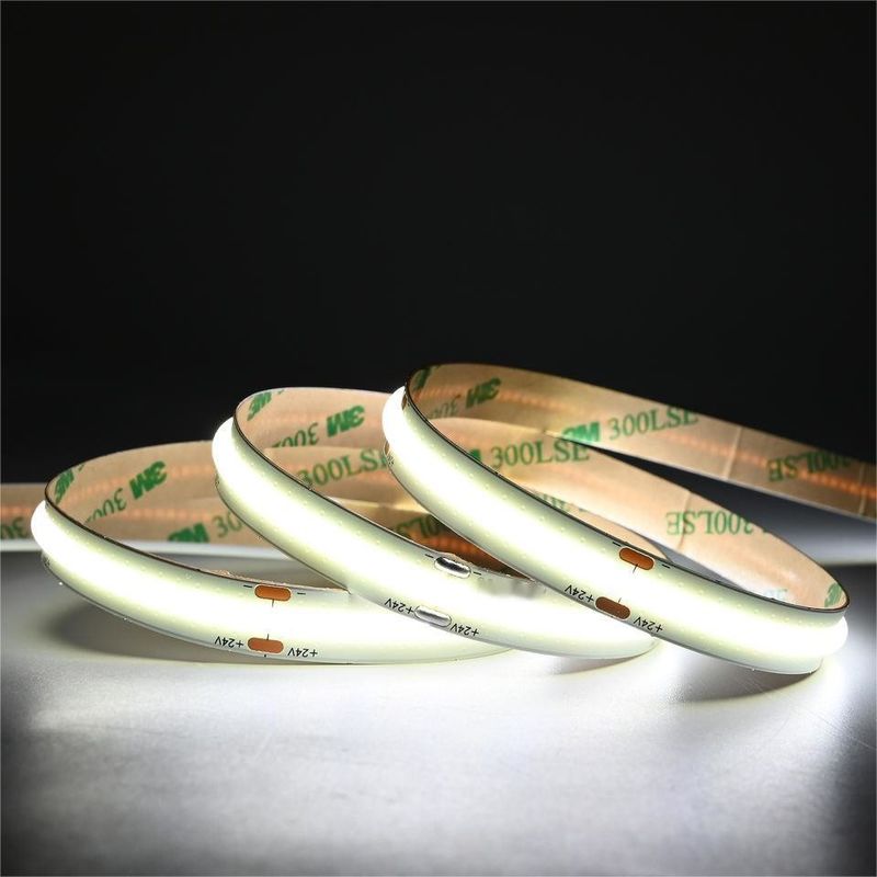 10m/roll Çift hat 600 led 12v 24v Ra80 12mm Esnek COB Led Esnek Şerit Işık