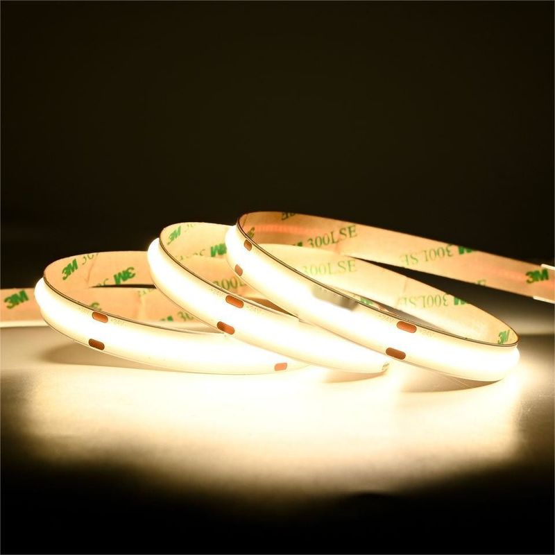 10m/roll Çift hat 600 led 12v 24v Ra80 12mm Esnek COB Led Esnek Şerit Işık