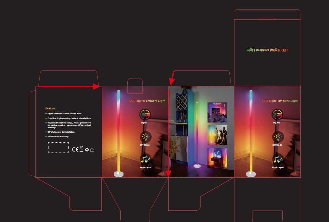 2024 Modern Silindir Rgb Renkli LED Çevre Işığı Uygulama Akıllı Atmosfer Yer Lampu