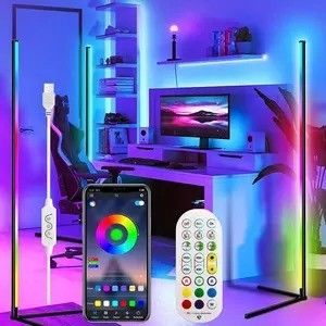 Oyun Işıkları Oturma Odası Ambient Mood Light Rgb Dekorasyon Gece Işıkları Dik Led Köşe Zemin Lampası