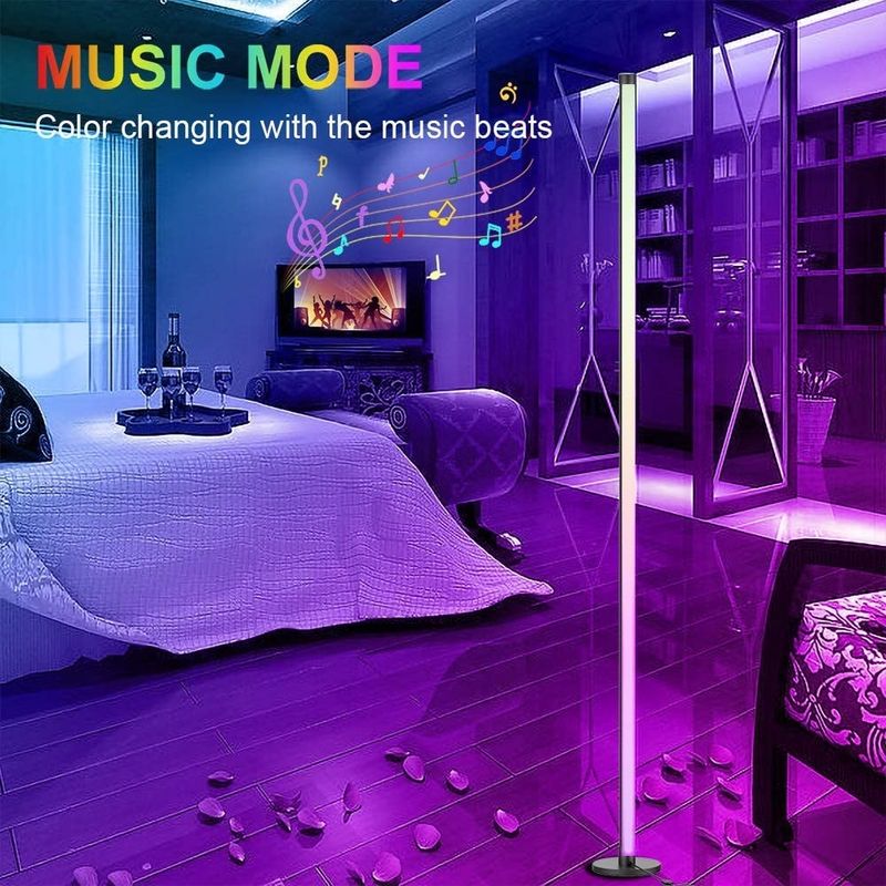 Oyun Işıkları Oturma Odası Ambient Mood Light Rgb Dekorasyon Gece Işıkları Dik Led Köşe Zemin Lampası