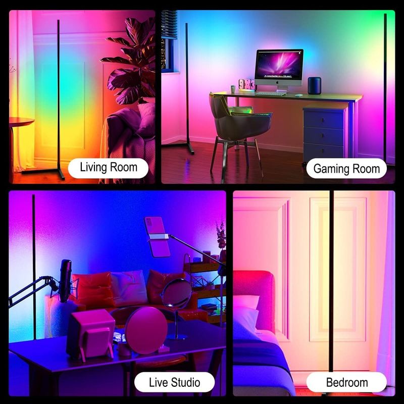 Yatak odası RGB IC Oyun Işıkları Oturma Odası Ambient Mood Light Standing LED Corner Floor Lamp