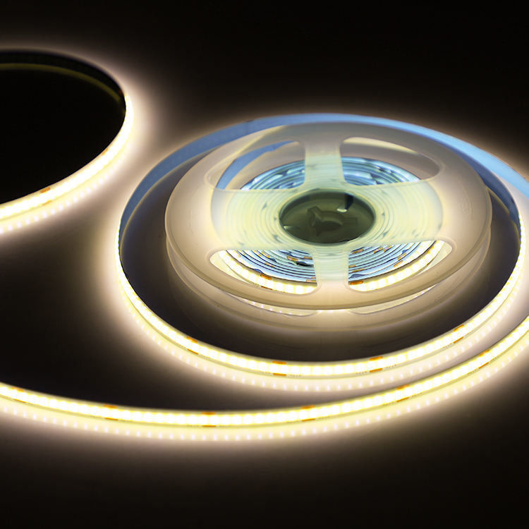 Cob Şerit Esnek LED Işık Şerit Yüksek yoğunluk Kara alan yok 24V 12V 5V CRI Ra 90